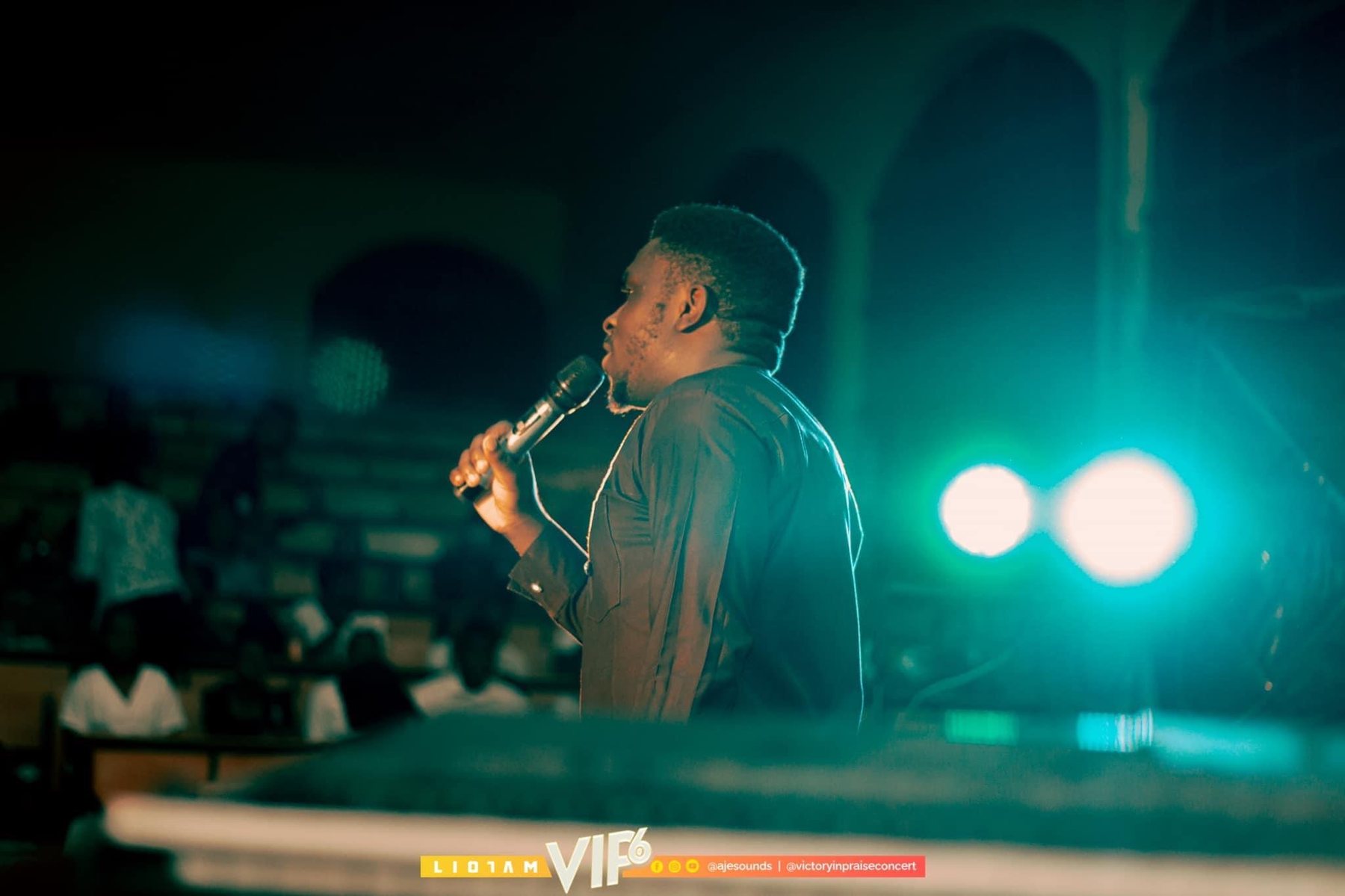 MC Crown hosting on stage