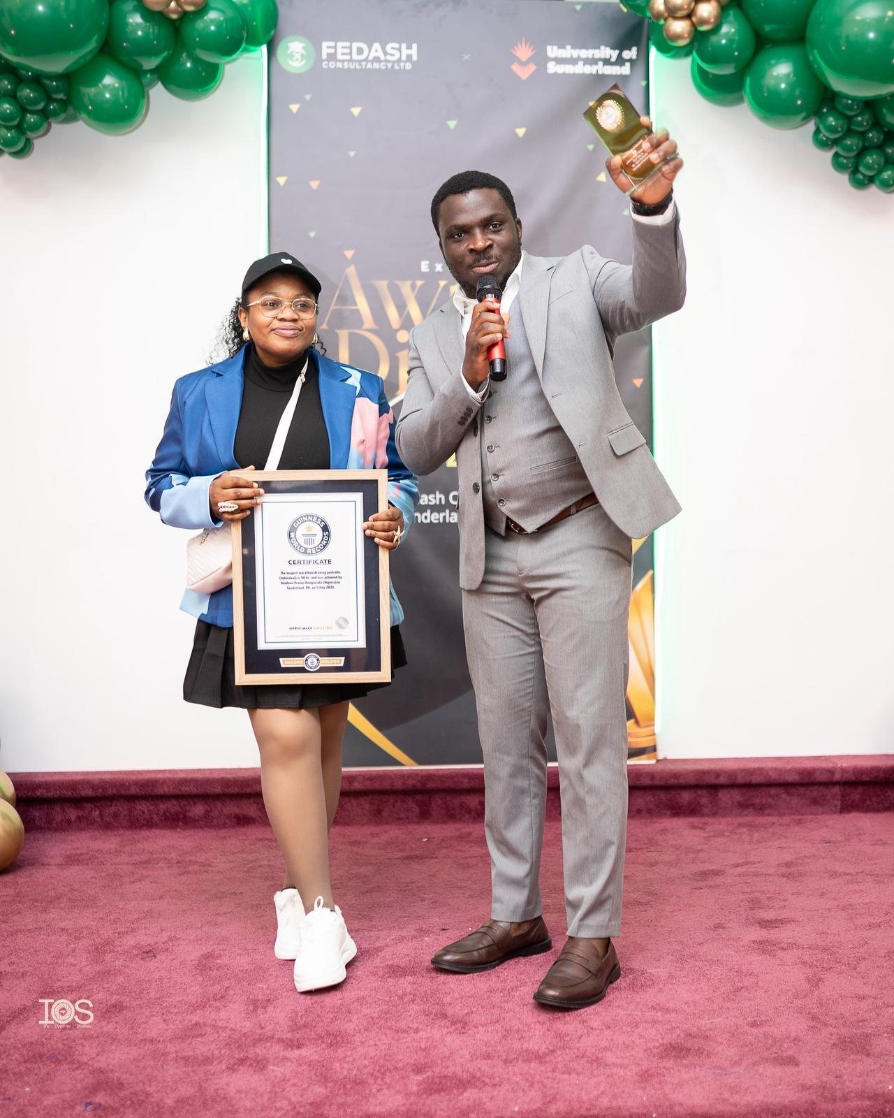 MC Crown receiving recognition at a community event